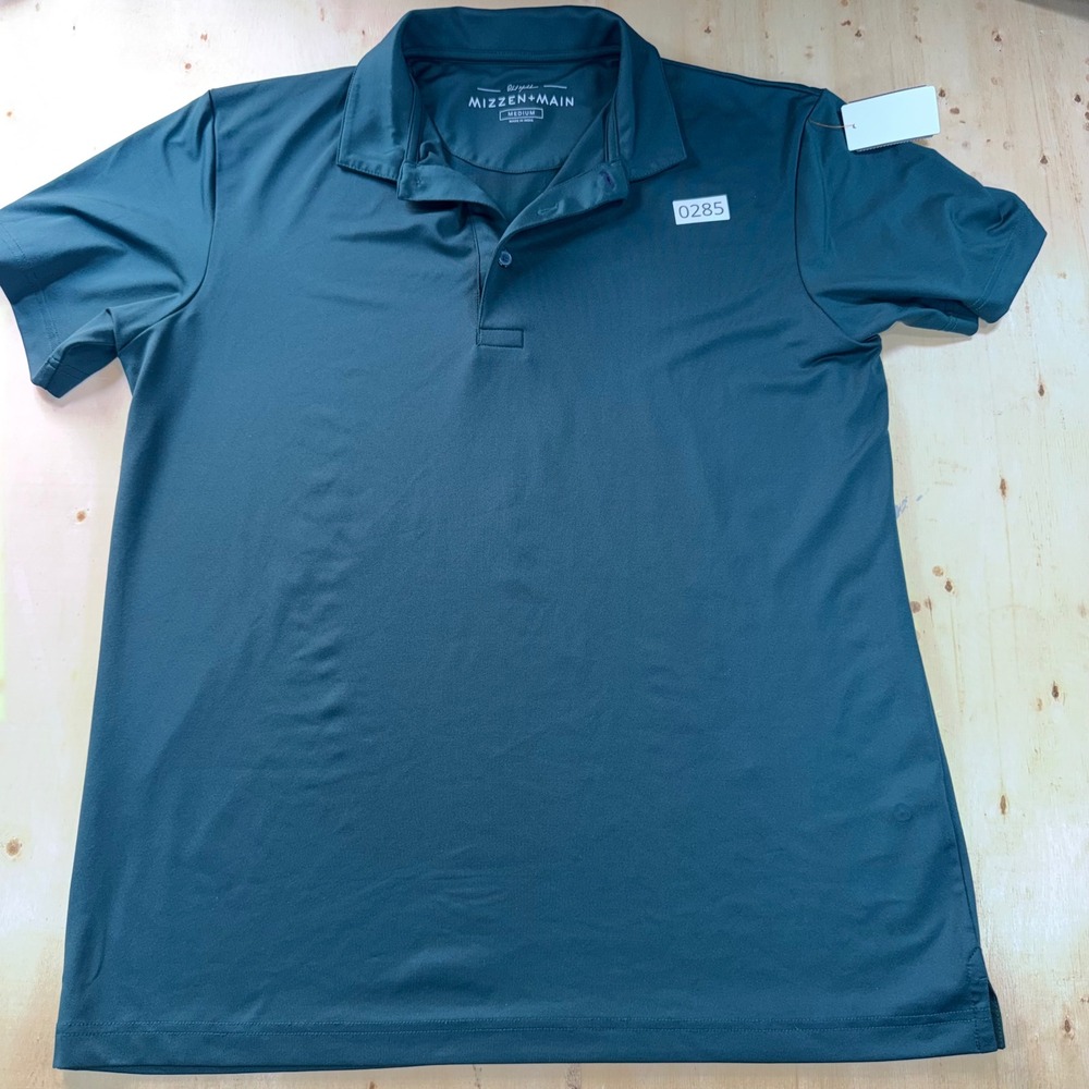 Mizzen+Main Phil Mickelson Mens M Performance Golf Polo Shirt Green Stretch
